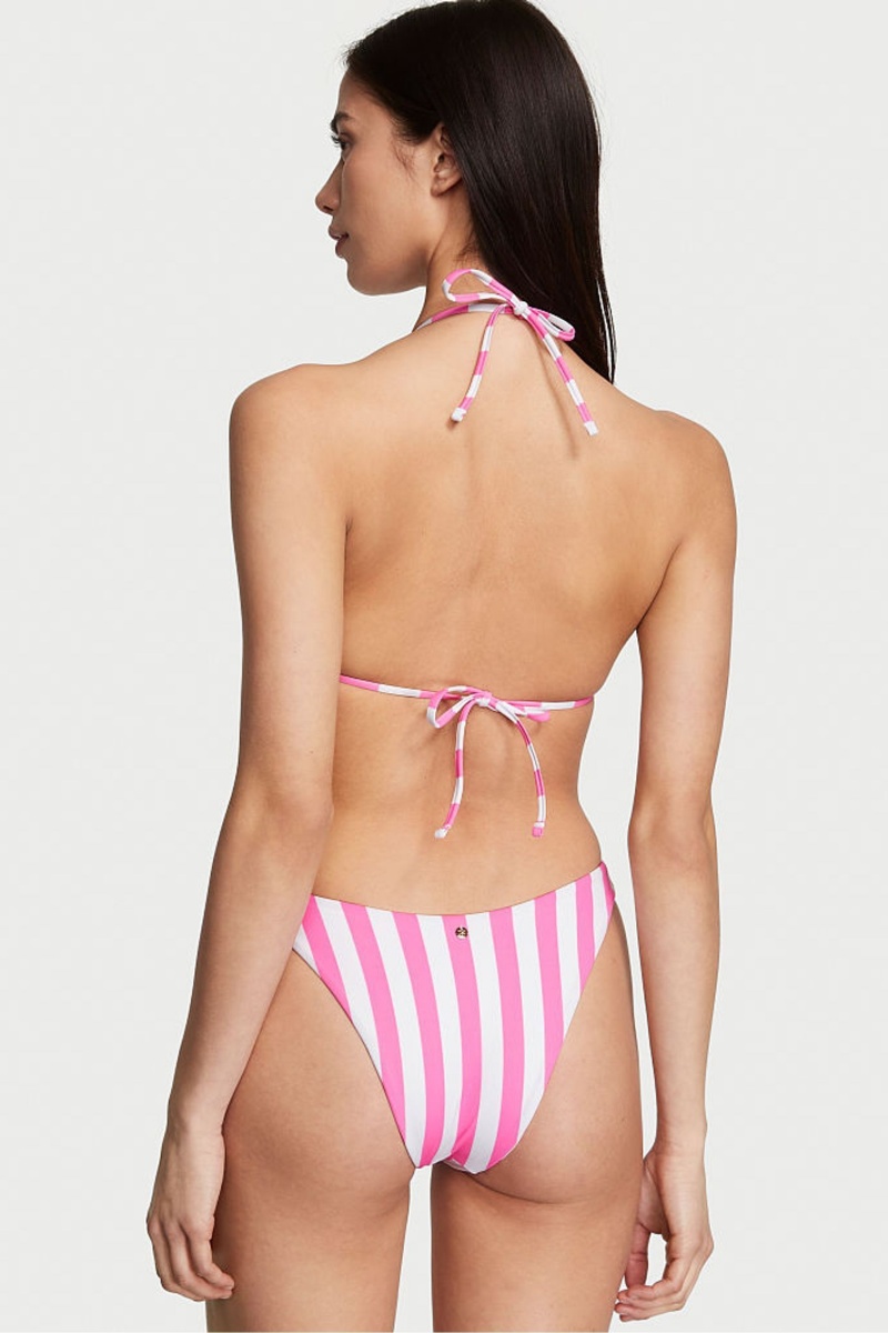 Aqua Blue Cabana Stripe Victoria's Secret Swim Bikini Top | 9312PXLVS