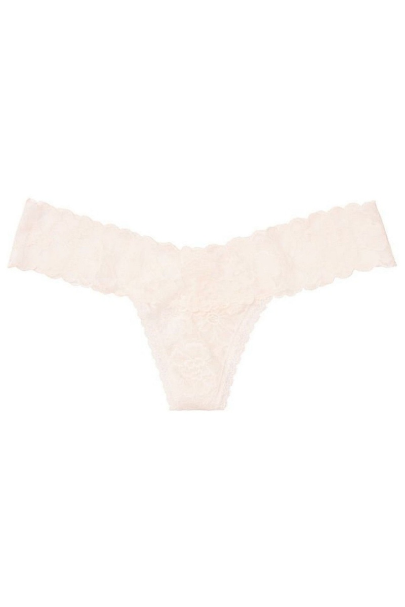 Aqua Crystal Blue Victoria's Secret The Lacie Lace Thong Knickers | 9631DEUMG