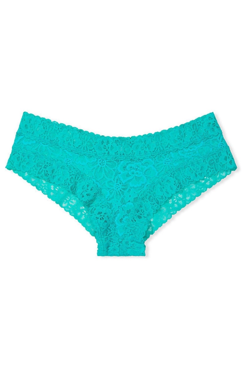 Aqua Sea Green Victoria's Secret The Lacie Lace Cheeky Knickers | 2184ZCKVF