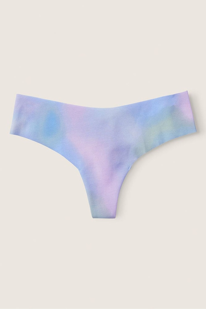 Artic Ice Blur Print Blue Victoria\'s Secret No-Show No Show Thong Knickers | 6904LTKWF