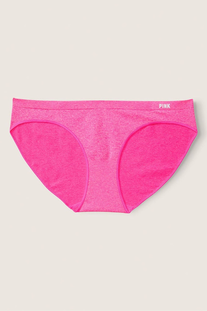 Atomic Pink Marl Victoria\'s Secret No-Show Seamless Bikini Knickers | 1962EHRQC