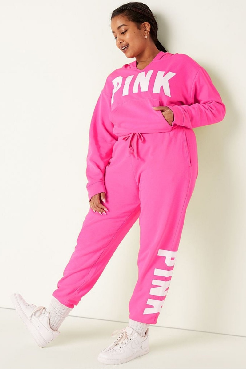 Atomic Pink Sans Logo Victoria's Secret Fleece Lounge Jogger | 1607HLNOA