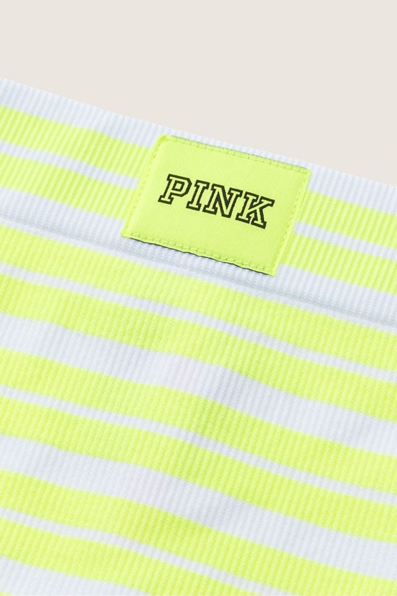 Atomic Pink Striped Victoria's Secret High Waist Rib Seamless Bikini Bottoms | 0874ANWIZ