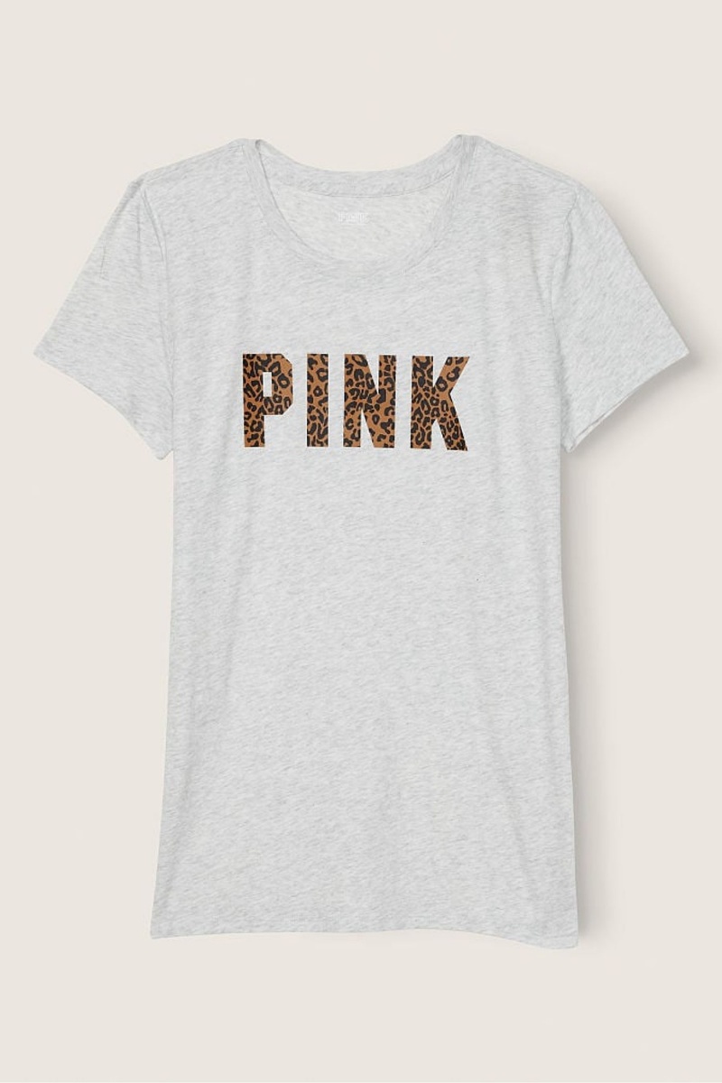 Atomic Pink Victoria's Secret Logo Short Sleeve T-Shirt | 1437DOQBG