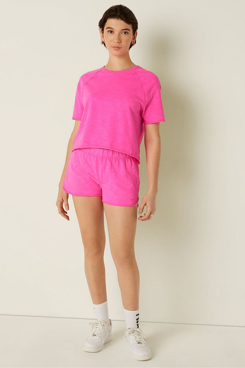 Atomic Pink Victoria's Secret Summer Lounge Cotton Pyjama Short Sleeve TShirt | 8270CUYVS