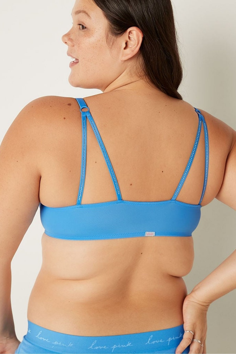 Azure Sky Blue Victoria's Secret Wear Everywhere Smooth Strappy Shine Strap Back Bra | 6980TJRHD