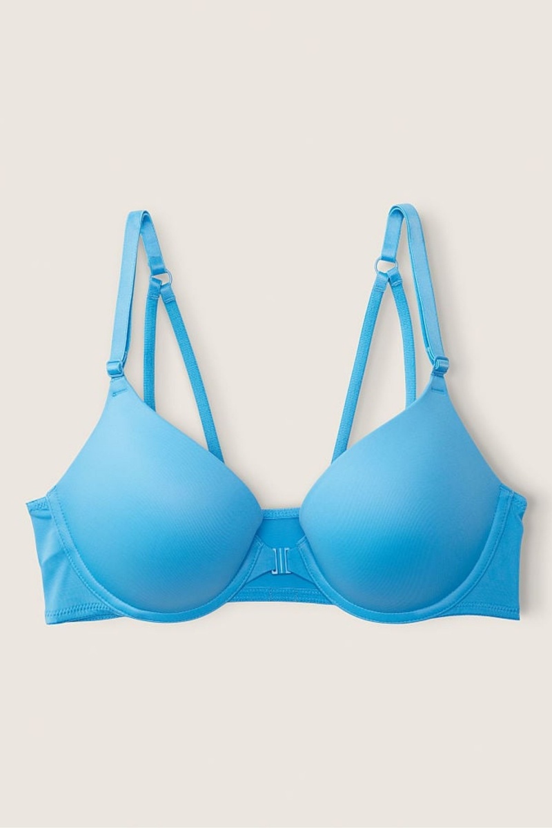 Azure Sky Blue Victoria's Secret Wear Everywhere Smooth Strappy Shine Strap Back Bra | 6980TJRHD