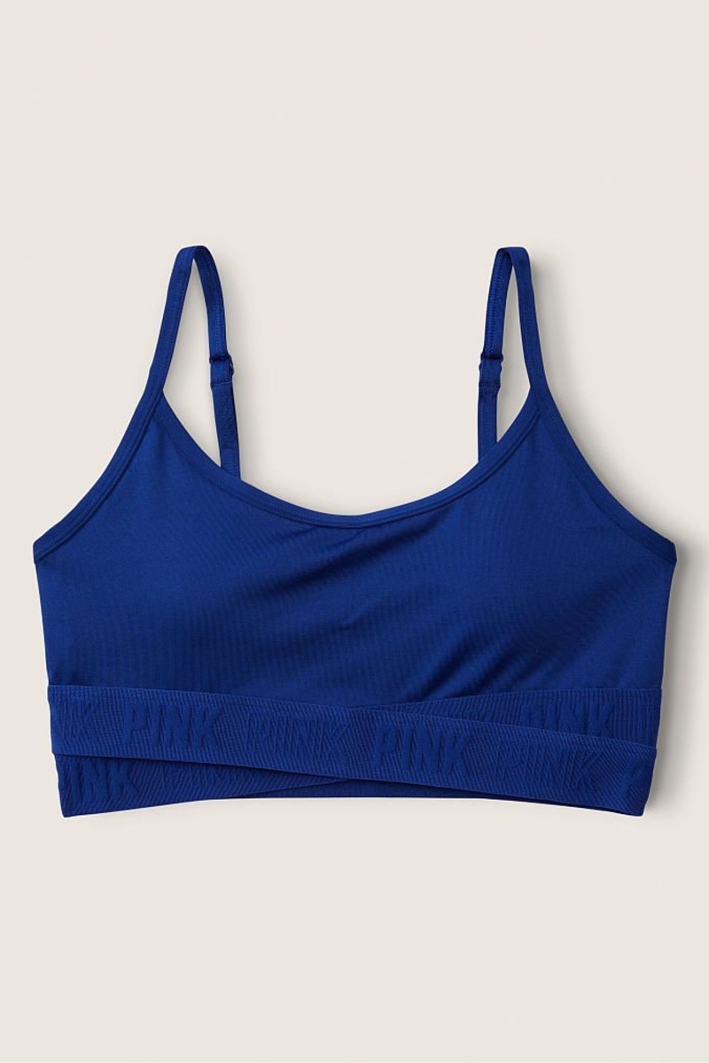 Beaming Blue Victoria's Secret Lightly Lined Low Impact Crossover Sports Bra | 4679ZUCYJ