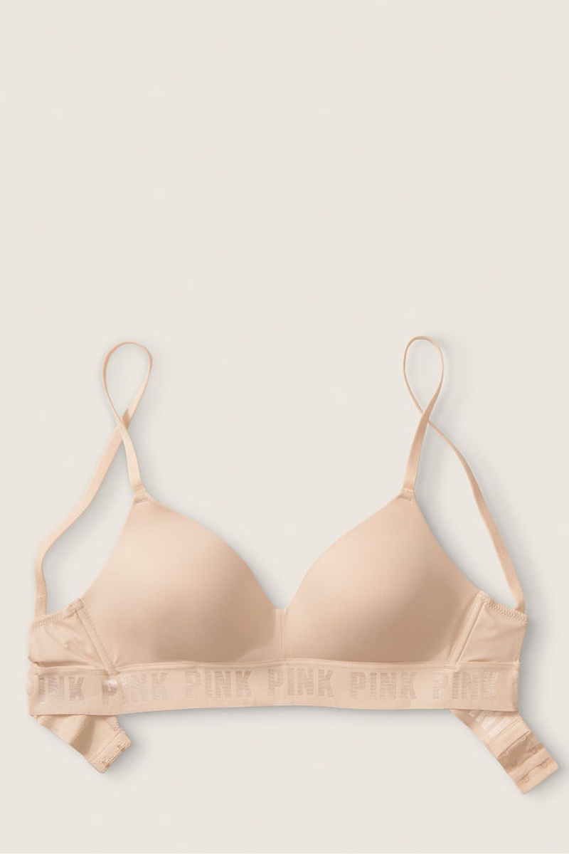 Beige Nude Victoria's Secret Wear Everywhere Smooth Lightly Lined Non Wired T-Shirt Bra | 4192YMIFN