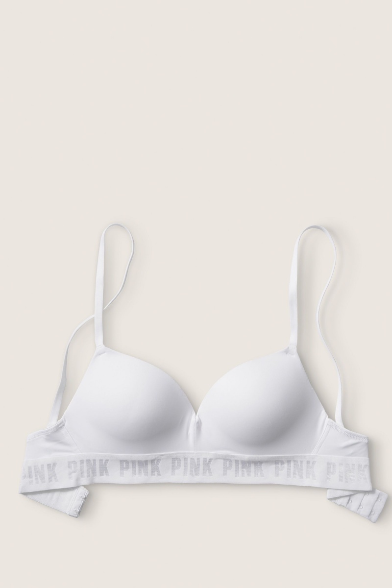 Beige Nude Victoria's Secret Wear Everywhere Smooth Non Wired Push Up T-Shirt Bra | 8469LGSEA