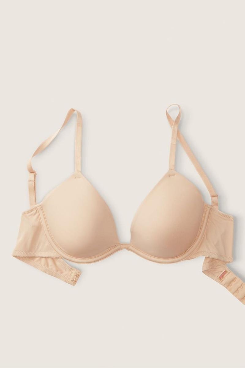 Beige Nude Victoria's Secret Wear Everywhere Smooth Lightest Lined T-Shirt Bra | 9428TLNIX