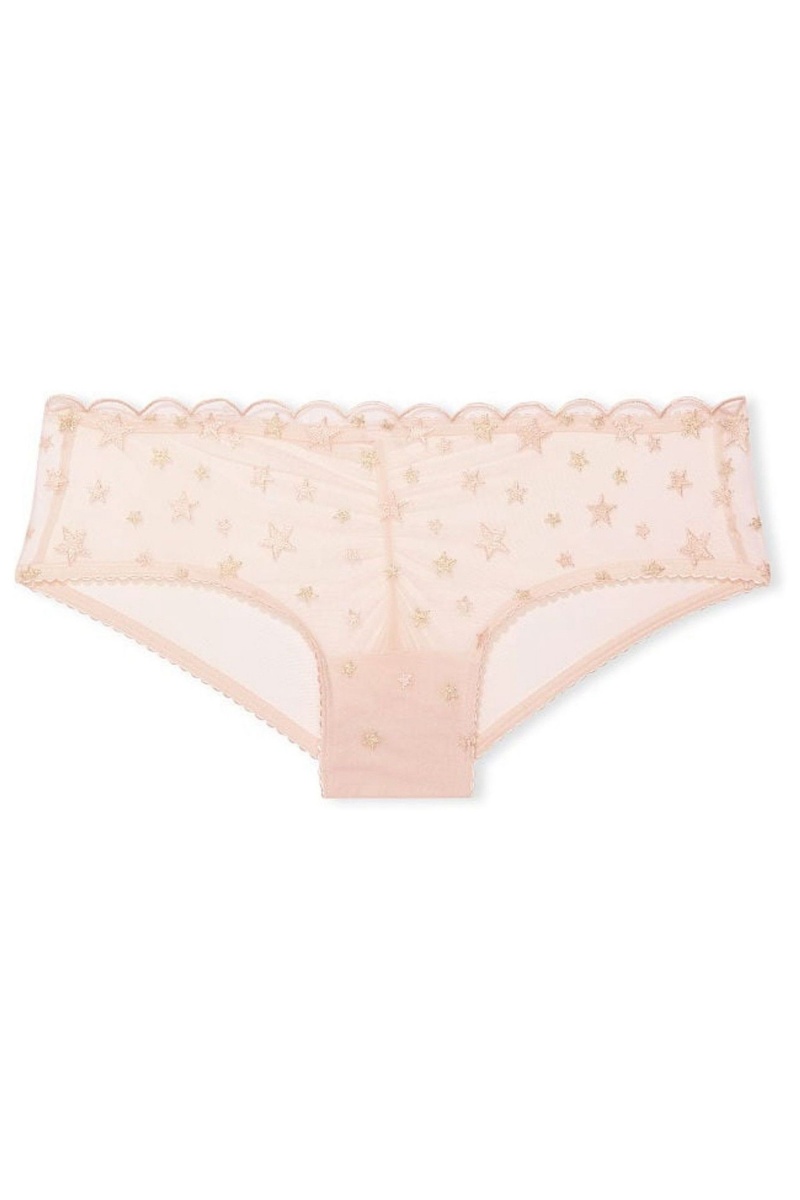 Bight Hibiscus Pink Victoria's Secret Lace Cheeky Knickers | 6421QMEXJ