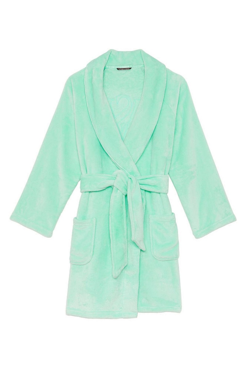 Black Cherries Victoria's Secret Cosy Short Dressing Gown | 2815CRXHA