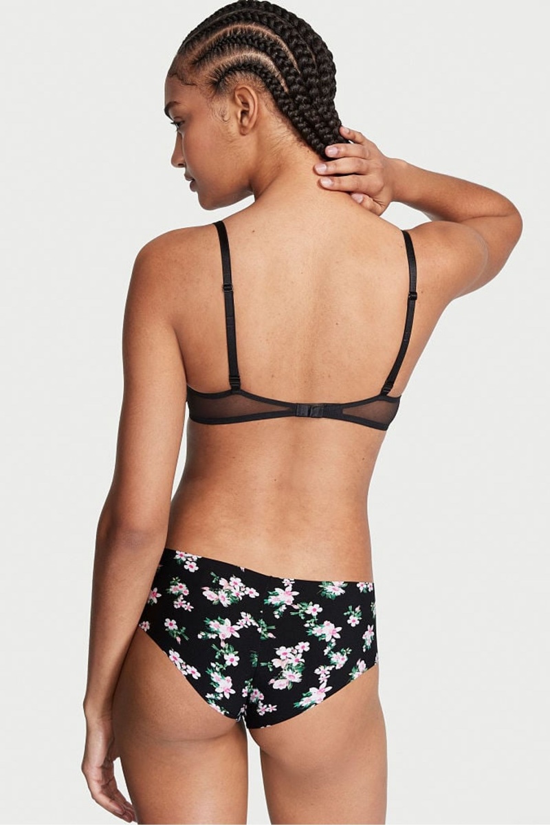 Black Ditsy Strawberry Victoria's Secret Sexy Illusions by Victorias Secret No Show Cheeky Knickers | 2198AHELI