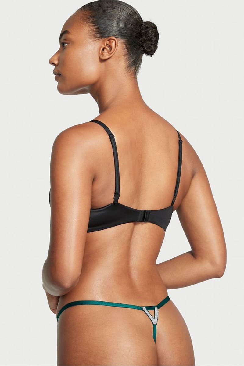 Black Ivy Green Victoria's Secret Very Sexy Smooth Shine Strap Knickers | 3480NKPFJ