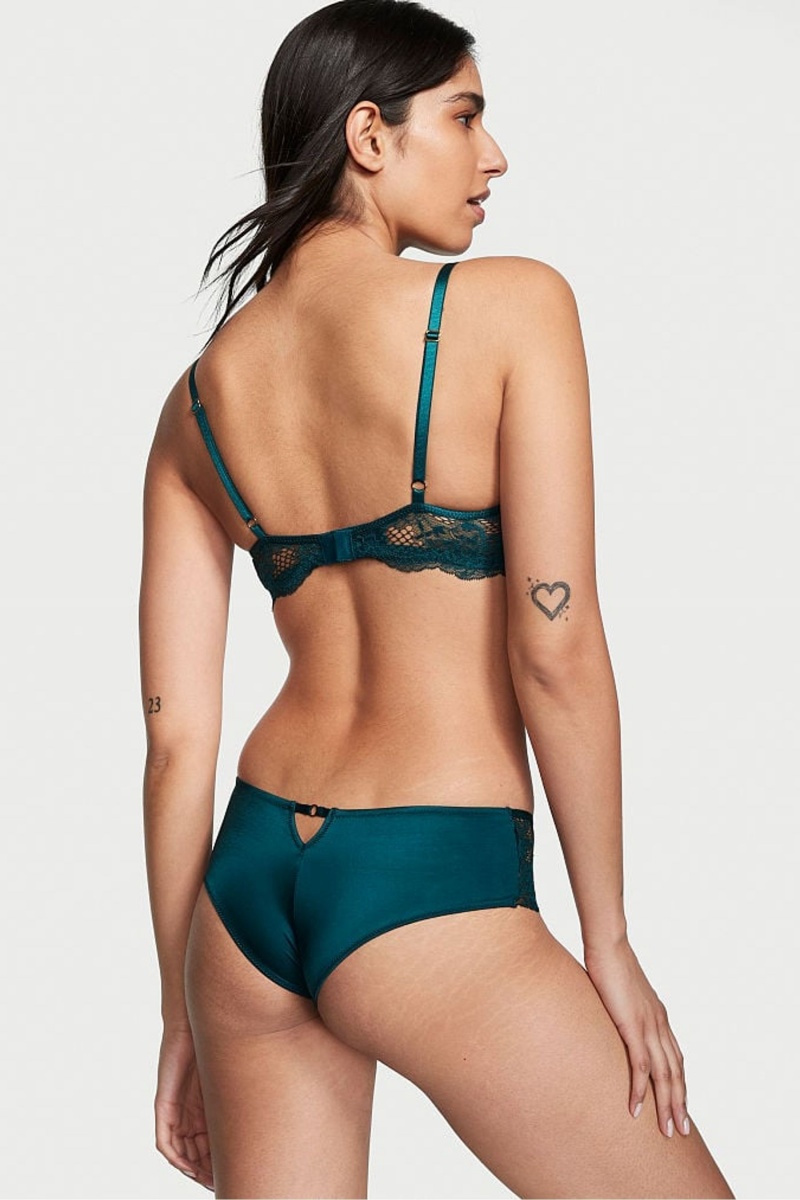 Black Ivy Green Victoria's Secret Very Sexy Lace Thong Knickers | 4806OPFUS