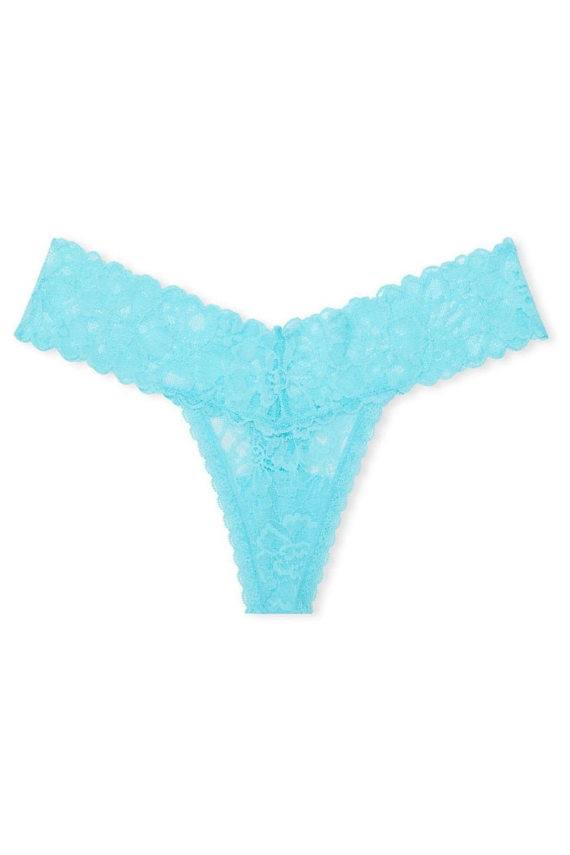 Black Ivy Victoria's Secret The Lacie Lace Thong Knickers | 9804JQUES