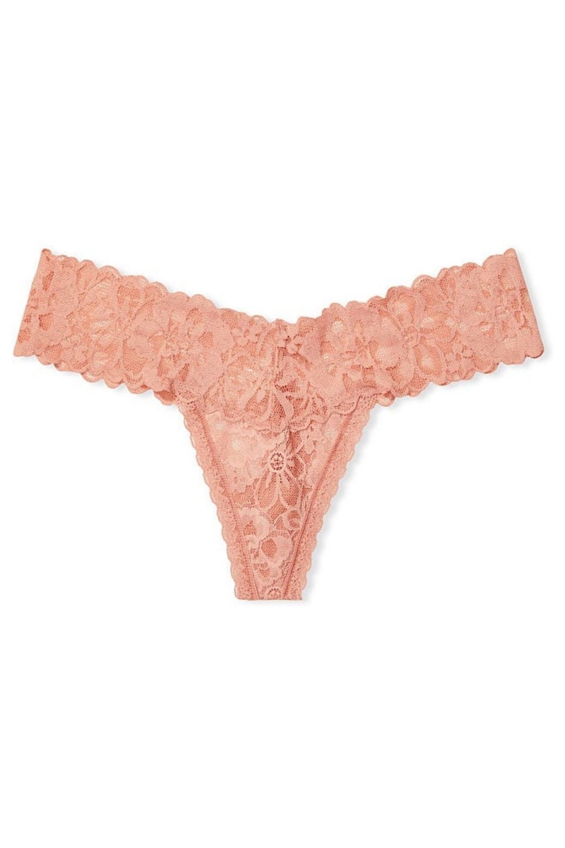 Black Ivy Victoria's Secret The Lacie Lace Thong Knickers | 5894PABQK