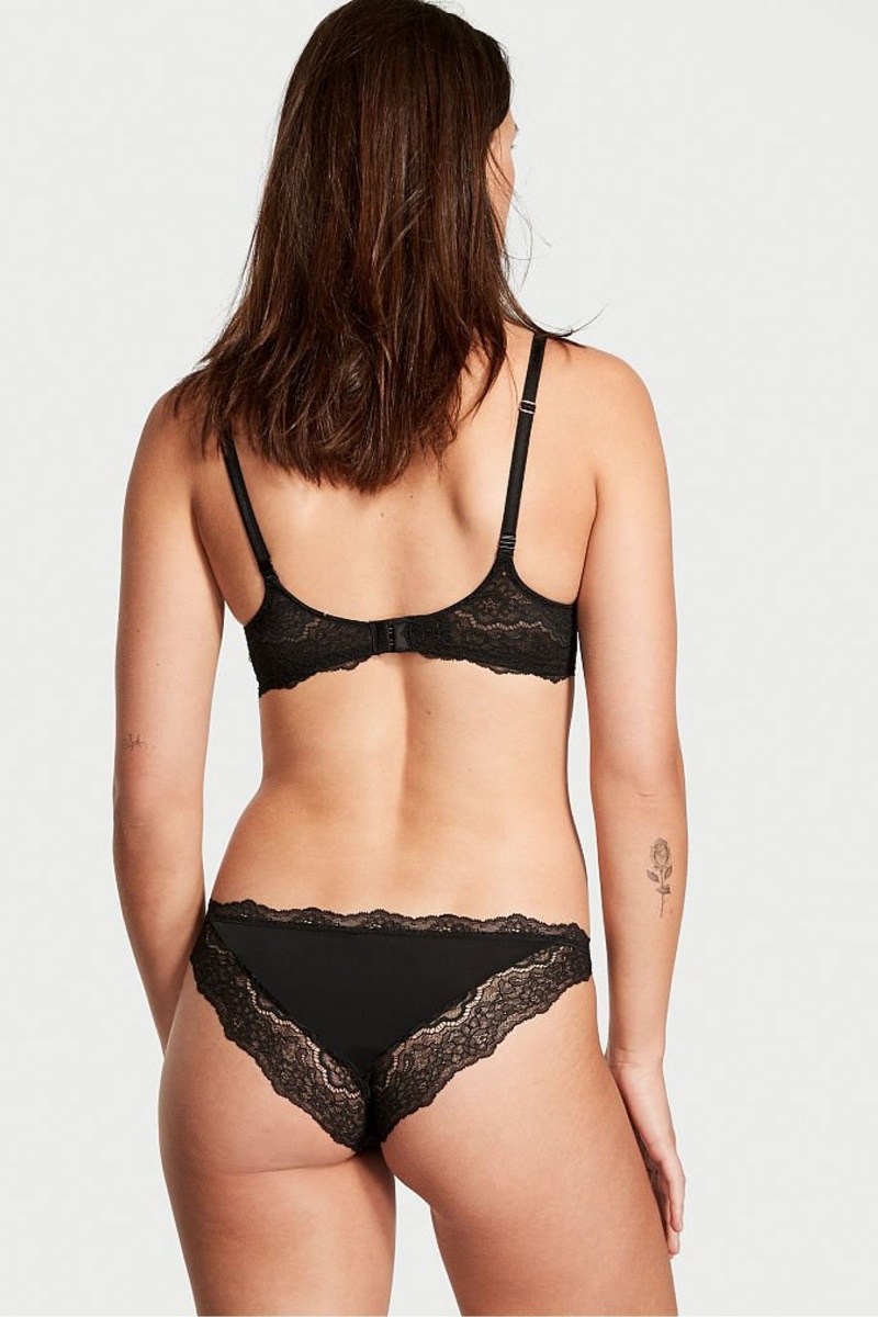 Black Lace Trim Victoria's Secret Dream Angels Knickers | 1834DSOYP