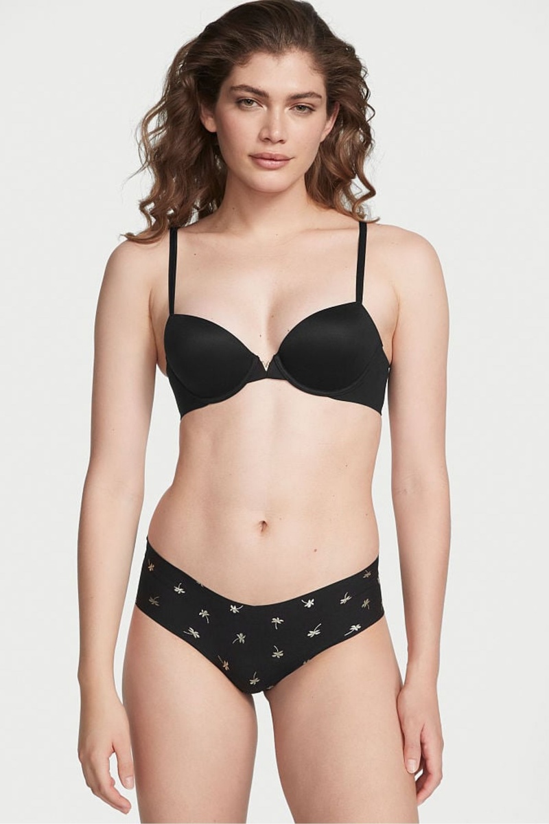 Black Mini Palm Victoria\'s Secret Sexy Illusions by Victorias Secret No Show Cheeky Knickers | 0461CPHWY