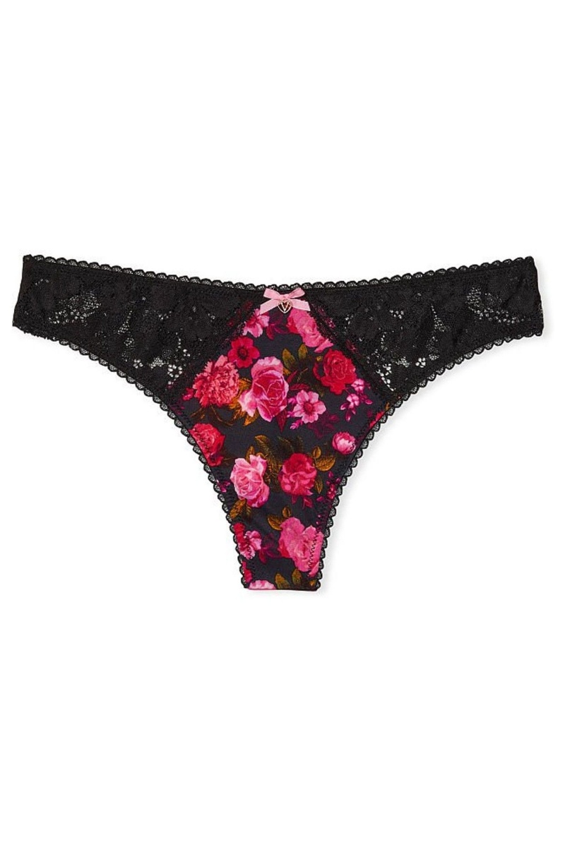 Black Rose Victoria's Secret Body by Victoria Smooth Thong Knickers | 8960WKEAM