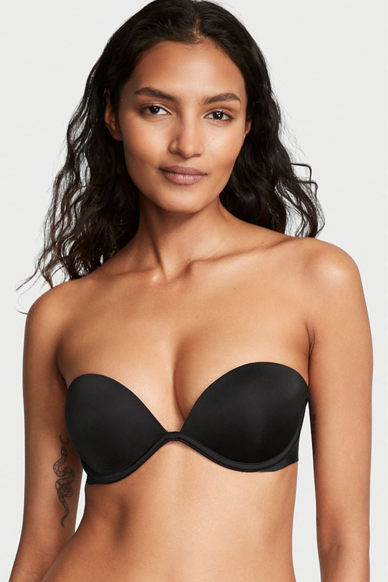 Black Victoria's Secret Bare Smooth Every Way Strapless Multiway Bra | 6043CRUWD