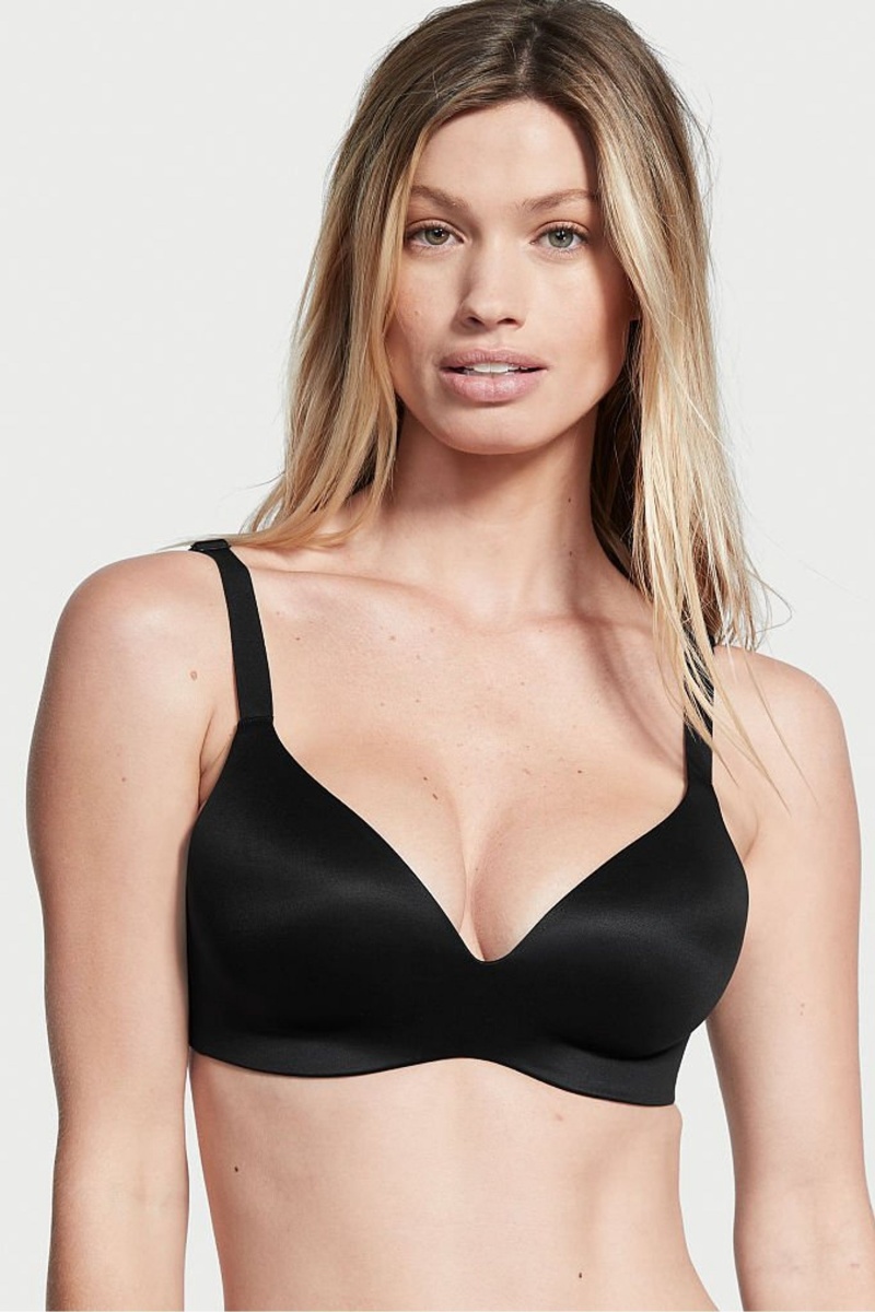 Black Victoria's Secret Bare Smooth Lightly Lined Non Wired Full Cup Bra | 6278PQFRU