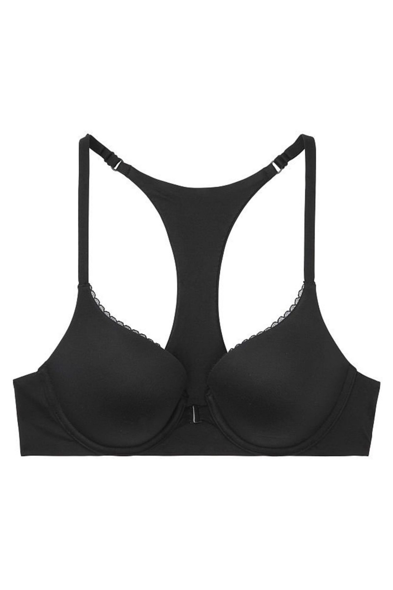 Black Victoria's Secret Body by Victoria Smooth Front Fastening Full Cup Push Up Bra | 7352PYZCA