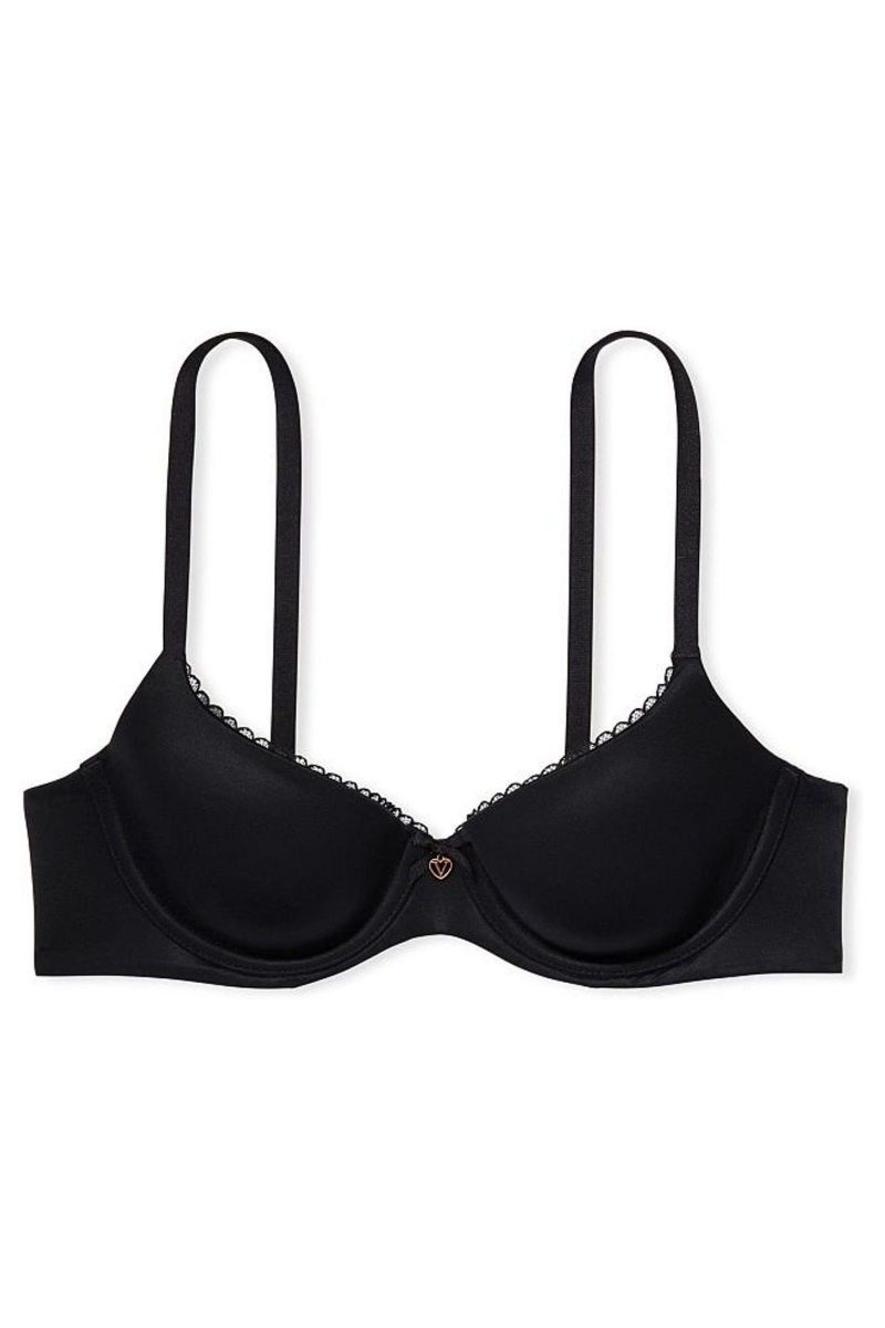 Black Victoria's Secret Body by Victoria Smooth Lightly Lined Demi Bra | 4305GVIQJ