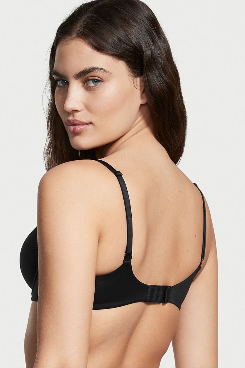 Black Victoria's Secret Body by Victoria Smooth Lightly Lined Demi Bra | 4305GVIQJ