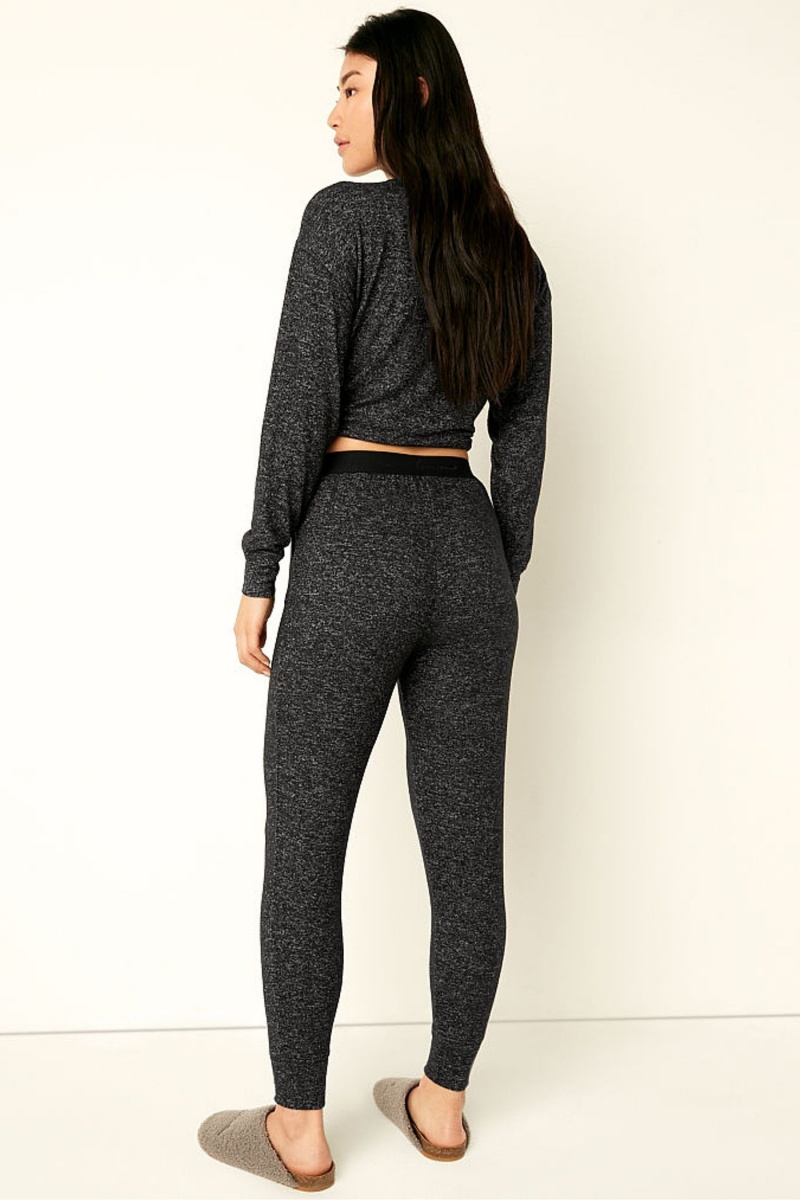 Black Victoria's Secret Cosy Pyjama Bottoms | 7614WKNGJ