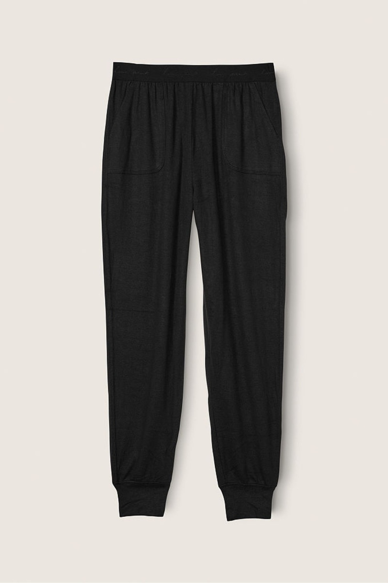 Black Victoria's Secret Cosy Pyjama Bottoms | 2097LWVHQ