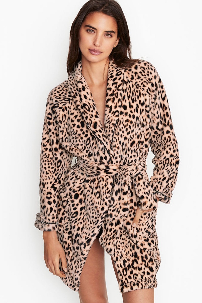 Black Victoria\'s Secret Cosy Short Robe | 3801CDKAM