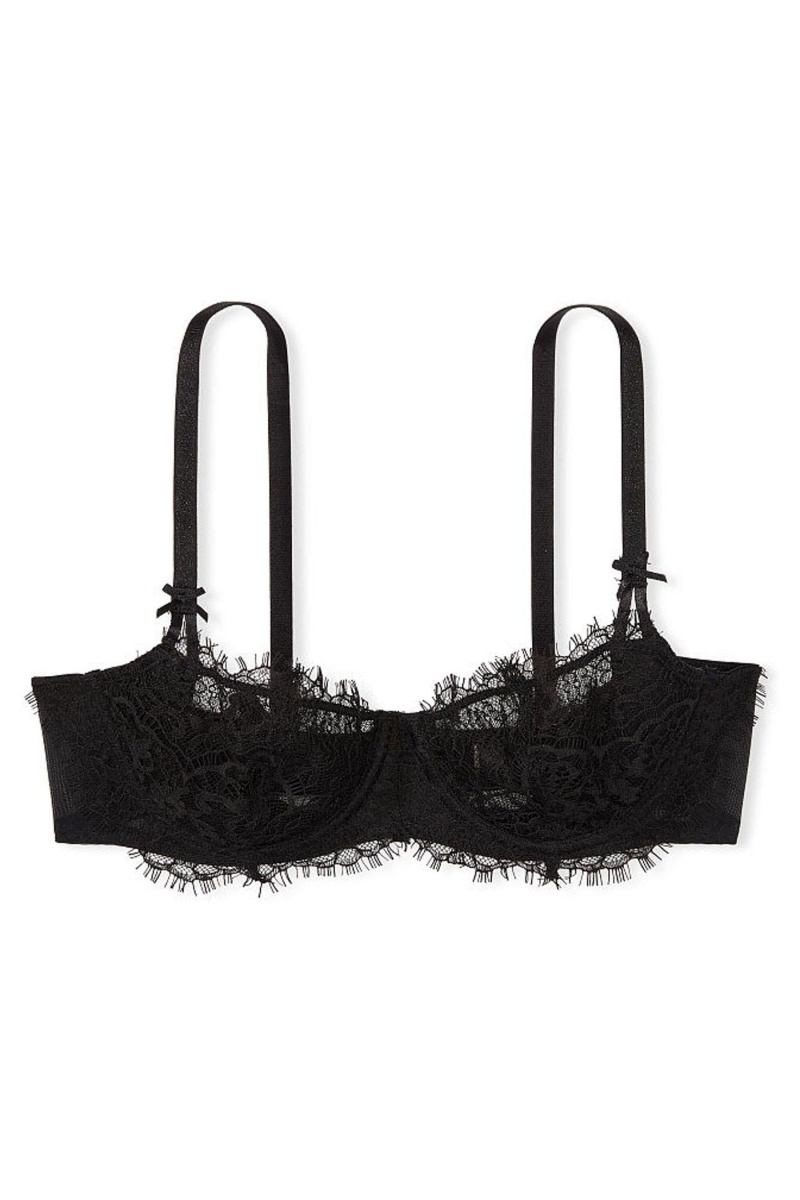 Black Victoria's Secret Dream Angels Lace Bra | 2097XRJYW