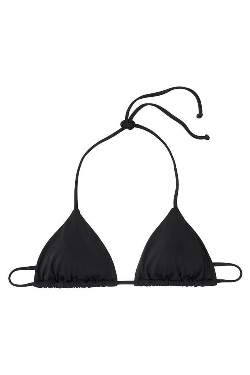 Black Victoria's Secret Halterneck Triangle Bikini Top | 8921ZGAYM