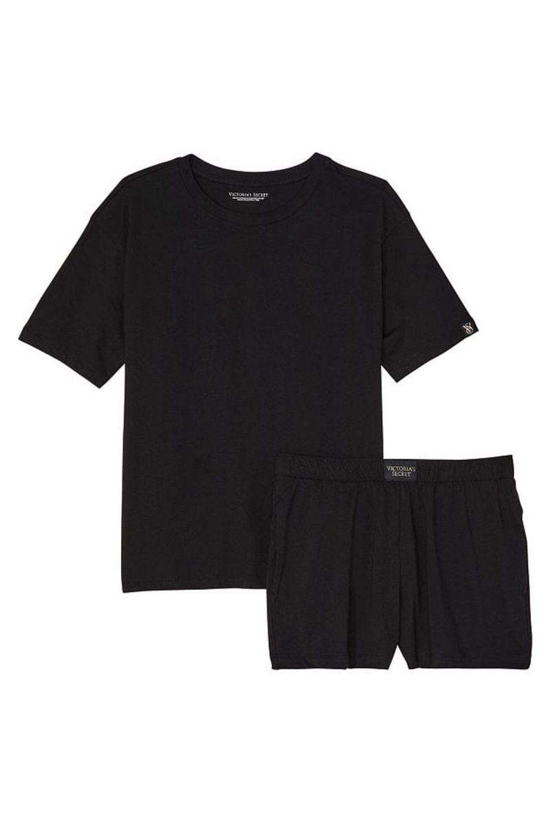 Black Victoria's Secret Knit Short Pyjamas | 7350DPRAL