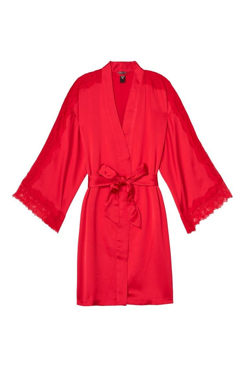 Black Victoria's Secret Lace Inset Robe | 9801KEABF