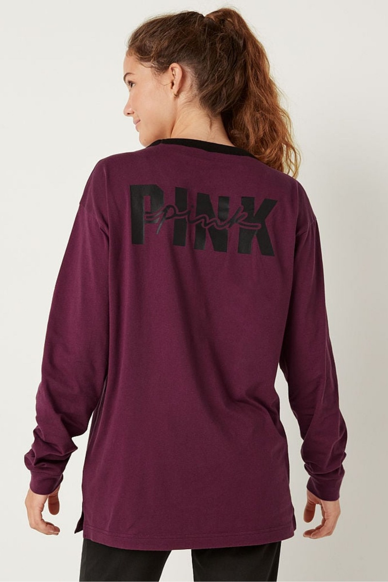 Black Victoria's Secret Long Sleeve T-Shirt | 2381YCKHF