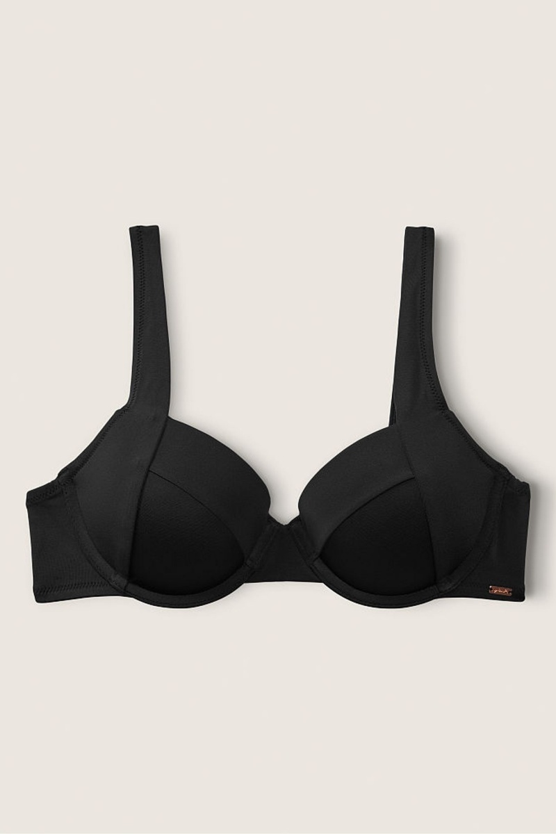 Black Victoria\'s Secret Push Up Bikini Top | 2980UMAHQ