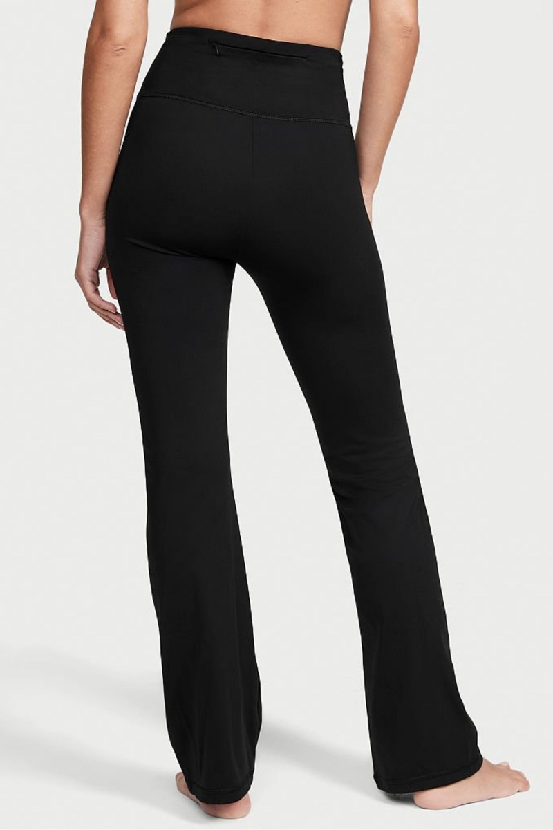 Black Victoria's Secret Ruched Wide Leg Flare Legging | 2836ROPLM