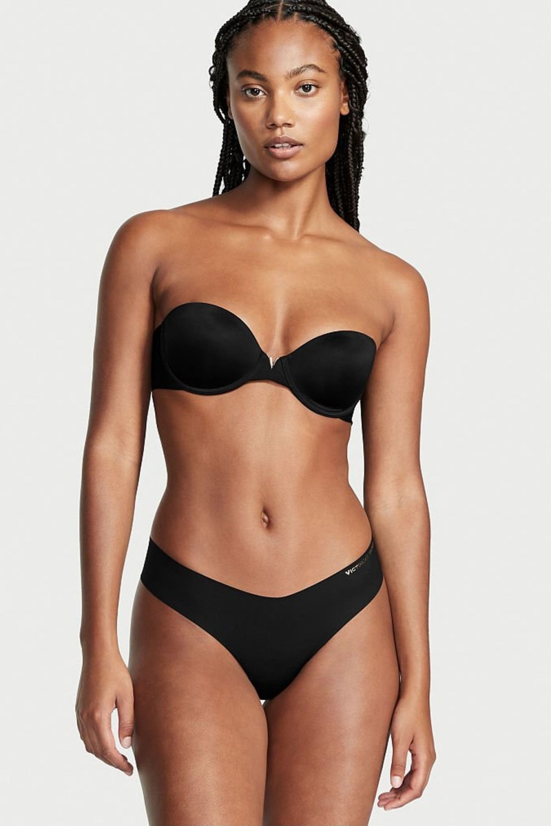 Black Victoria\'s Secret Sexy Illusions by Victorias Secret Smooth Lightly Lined Multiway Strapless Bra | 0785UCYIN