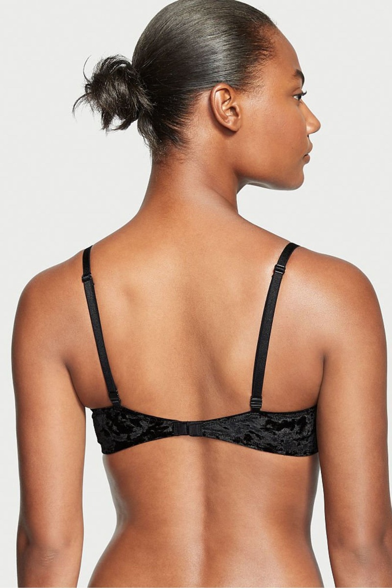 Black Victoria's Secret Sexy Tee Lace Lightly Lined T-Shirt Bra | 2178TGFKW