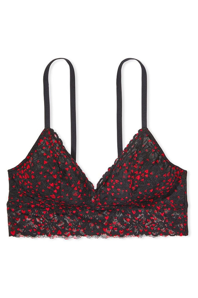 Black Victoria's Secret Sexy Tee Lace Unlined Bralette | 7562SCNPT