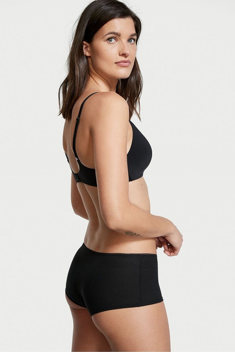 Black Victoria's Secret Stretch Cotton Cotton Short Knickers | 3426WYDKT