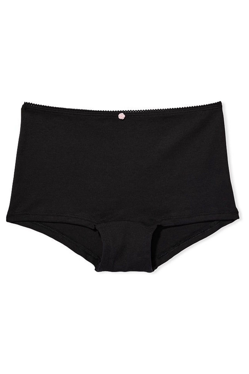 Black Victoria's Secret Stretch Cotton Cotton Short Knickers | 3426WYDKT