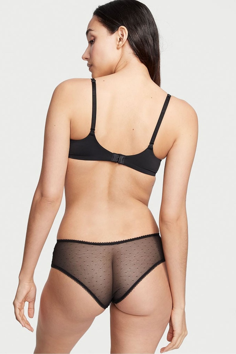 Black Victoria's Secret The Lacie Lace Cheeky Knickers | 0743OUDBZ