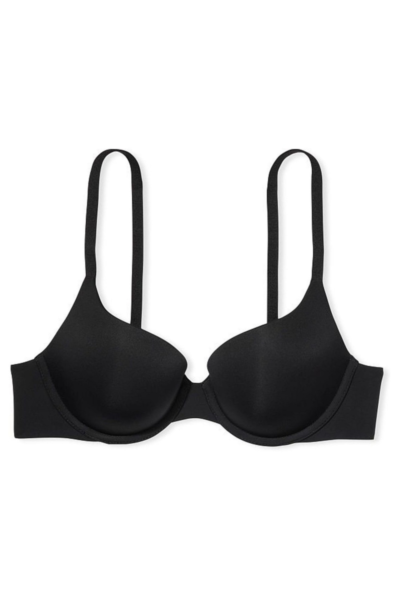 Black Victoria's Secret The T-Shirt Add 2 Cups T-Shirt Plunge Bra | 9701EVRMK