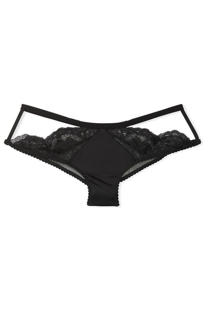 Black Victoria's Secret Very Sexy Lace Cheeky Knickers | 9384DSHIA