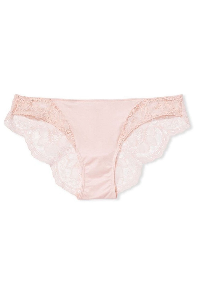 Black Victoria's Secret Very Sexy Lace Trim Cheeky Knickers | 8079ILTKD