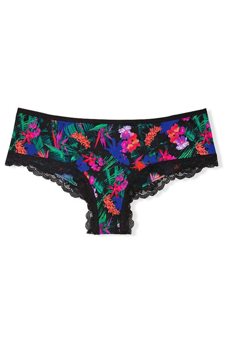 Black Victoria's Secret Very Sexy Lace Trim Cheeky Knickers | 5126TWMVQ